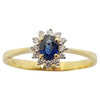 SJ1114 - Blue Sapphire with Diamond Ring Set in 18 Karat Gold Settings