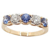 SJ2725 - Blue Sapphire with Diamond Ring Set in 18 Karat Rose Gold Settings