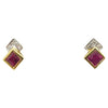 SJ1326 - Ruby with Diamond Earrings Set in 18 Karat Gold Settings