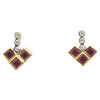 SJ2745 - Ruby with Diamond Earrings Set in 18 Karat Gold Settings