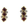 JE0390R - Ruby & Diamond Earrings Set in 18 Karat Gold Setting