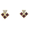 JE0398R - Ruby & Diamond Earrings Set in 18 Karat Gold Setting