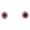 JE0482S - Ruby & Diamond Earrings Set in 18 Karat Gold Setting