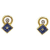 SJ1226 - Blue Sapphire with Diamond Earrings Set in 18 Karat Gold Settings
