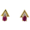 SJ1220 - Ruby with Diamond Earrings Set in 18 Karat Gold Settings