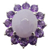 SJ2752 - Lavender Jade with Amethyst Ring Set in 18 Karat White Gold Settings