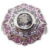SJ1332 - Purple Sapphire with Pink Sapphire Ring Set in 18 Karat White Gold Settings