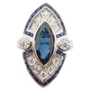 SJ1289 - Blue Sapphire with Diamond Ring Set in 18 Karat White Gold Settings
