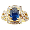 JR0391S - Blue Sapphire & Diamond Ring Set in 18 Karat Gold Sett