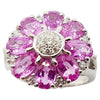 SJ1291 - Pink Sapphire with Diamond Ring Set in 18 Karat White Gold Settings