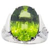 SJ1160 - Peridot with Diamond Ring Set in 18 Karat White Gold Settings