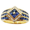 SJ1176 - Blue Sapphire with Diamond Ring Set in 18 Karat Gold Settings