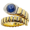 JR13324Z - Cabochon Blue Sapphire & Diamond Serpent Ring Set in 18 Karat Gold Settings