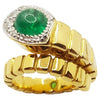 JRB8566 - Cabochon Emerald & Diamond Serpent Ring Set in 18 Karat Gold Setting