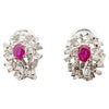 JE0137P - Ruby & Diamond Earrings Set in 14 Karat White Gold Setting