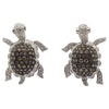 JE0138P - Brown & White Diamond Turtle Earrings Set in 18 Karat White Gold Setting