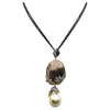 SJ1246 - South Sea Pearl, Quartz, Brown Diamond with Black Spinel Necklace in 18K Gold