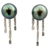 SJ1057 - Tahitian South Sea Pearl & Diamond Earrings Set in 18 Karat White Gold Setting