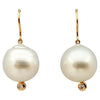 JE0437R - South Sea Pearl & Diamond Dangling Earrings Set in 18 Karat Rose Gold Setting
