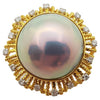 SJ1186 - Mabe Pearl with Diamond Ring Set in 18 Karat Gold Settings