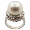 JR0213R - South Sea Pearl & Diamond Ring Set in 18 Karat White Gold Setting