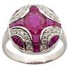 JR0230P - Ruby & Diamond Ring Set in 18 Karat White Gold Setting