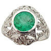 JR0233P - Emerald & Diamond Ring Set in 18 Karat White Gold Setting