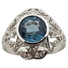 SJ6092 - Blue Sapphire with Diamond Ring Set in 18 Karat White Gold Settings