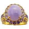 SJ1033 - Lavender Jade & Purple Sapphire Ring Set in 18 Karat Gold Setting