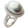 JR0365R - South Sea Pearl & Diamond Ring Set in 18 Karat White Gold Settings