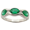 JR0643S - Emerald & Diamond Ring Set in 18 Karat White Gold Setting