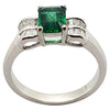 JR1154T - Emerald & Diamond Ring Set in 18 Karat White Gold Setting