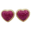 SJ1279 - Ruby with Diamond Earrings Set in 18 Karat Gold Setting