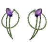 SJ1206 - Amethyst with Tsavorite Earrings Set in 18K White Gold by Kavant & Sharart