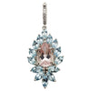 SJ1389 - Aquamarine, Morganite and Diamond Pendant Set in 18 Karat White Gold Settings
