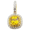 JP0230Q - Yellow Sapphire & Diamond Pendant Set in 18 Karat Gold Setting