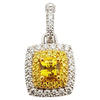 SJ2768 - Yellow Sapphire with Diamond and Yellow Diamond Pendant in 18 Karat White Gold