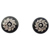 SJ1226 - Onyx with Diamond Earrings Set in 14 Karat White Gold Settings