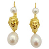 JE0243Q - Fresh Water Pearl Earrings Set in 18 Karat Gold Setting