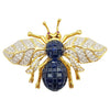 SJ1159 - Blue Sapphire with Diamond Bee Brooch Set in 18 Karat Gold Settings