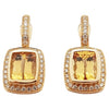 JE0125Q - Imperial Topaz & Diamond Earrings Set in 18 Karat Rose Gold Setting