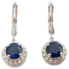 JE0353R - Blue Sapphire & Diamond Earrings Set in 18 Karat White Gold Setting