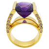 SJ1266 - Amethyst with Brown Diamond Ring Set in 18 Karat Gold Settings