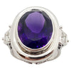 SJ2705 - Amethyst with Diamond Ring Set in 18 Karat White Gold Settings