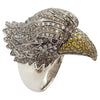 SJ1276 - Brown Diamond, Yellow Diamond, Diamond and Eagle Ring in 18K White Gold