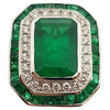 SJ1400 - Emerald with Diamond Ring Set in 18 Karat White Gold Settings