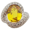 SJ1151 - Yellow Sapphire with Diamond Ring Set in 18 Karat White Gold Settings