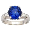 SJ1231 - GIA Certified 3 Cts Blue Sapphire with Diamond Ring Set in 18 Karat White Gold