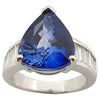 SJ1232 - GIA Certified 7cts Ceylon Blue Sapphire with Diamond Ring Set in Platinum