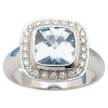 SJ1214 - Aquamarine with Diamond Ring Set in 18 Karat White Gold Settings
